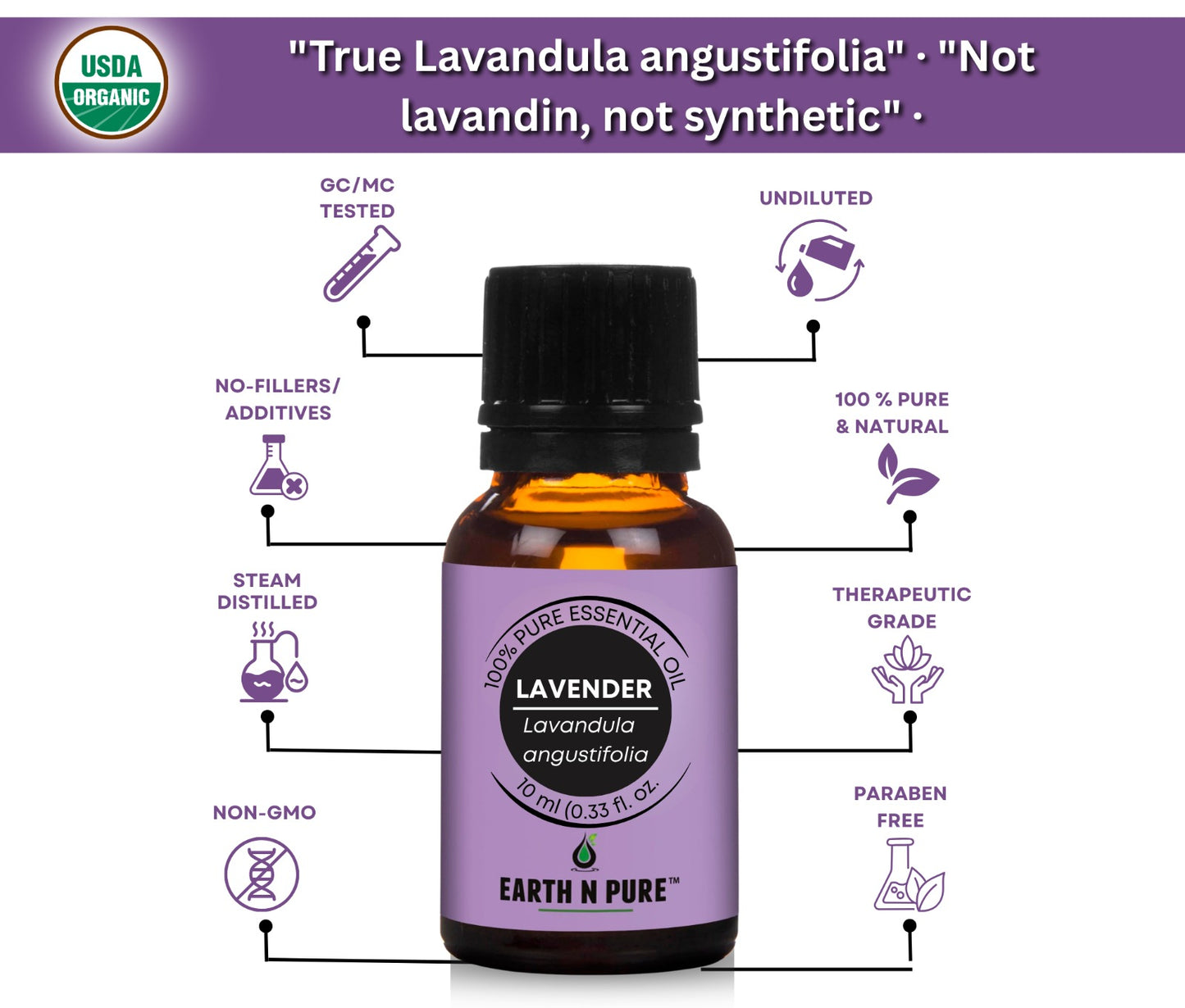 Earth n Pure Lavender Oil for Calm and Relaxation