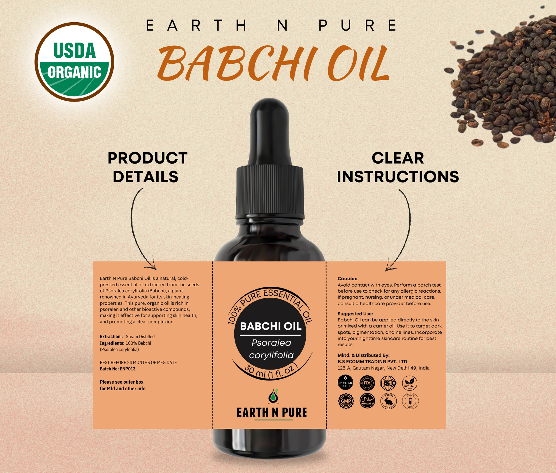 Babchi Oil for Glowing Skin and Hair Growth – Earth N Pure