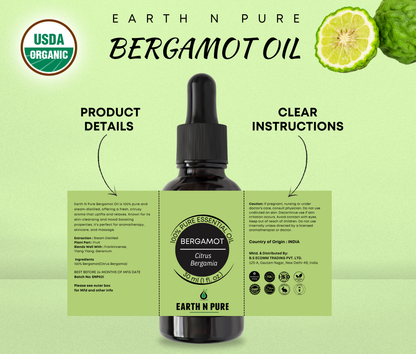 Earth n Pure Bergamot Oil for Aromatherapy Relaxation
