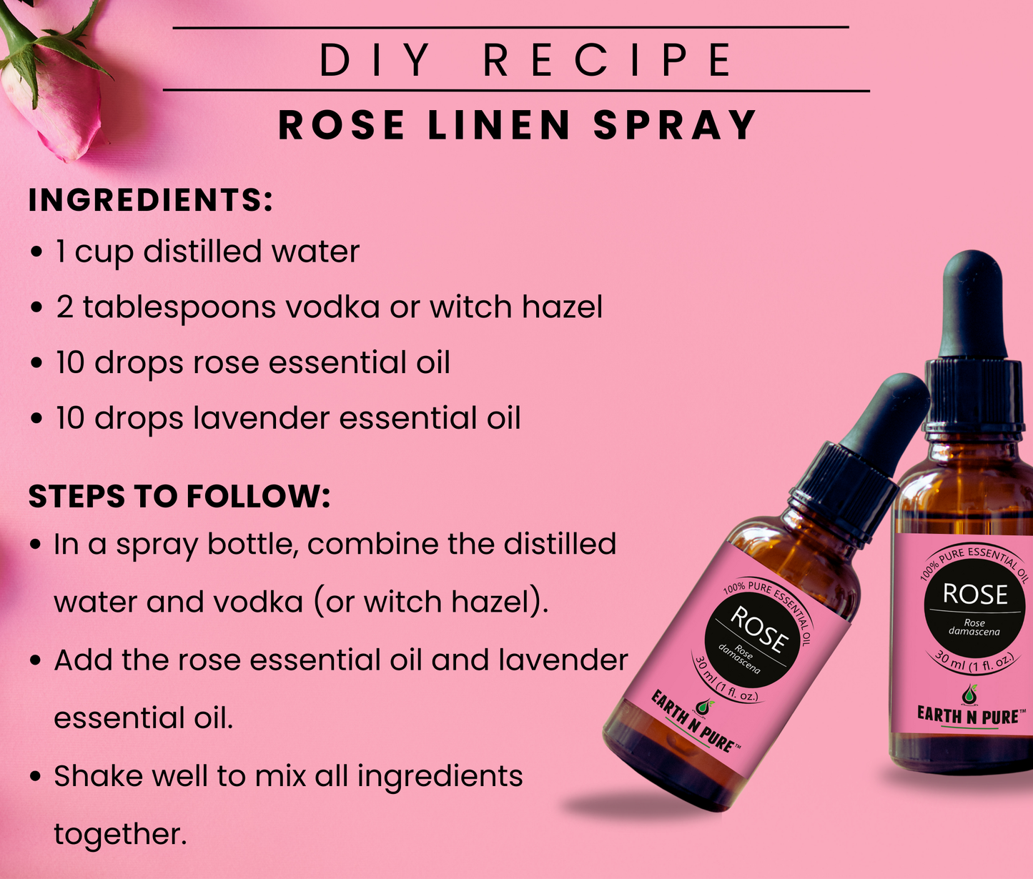 Diffuser Burner with 10Ml Rose Oil