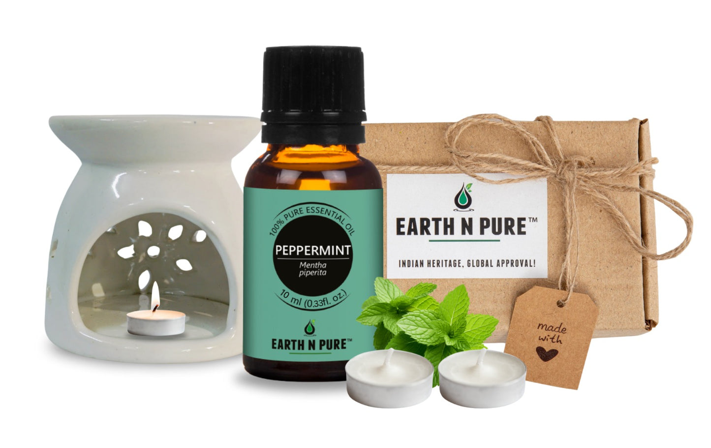 Diffuser Burner with 10Ml Peppermint Oil