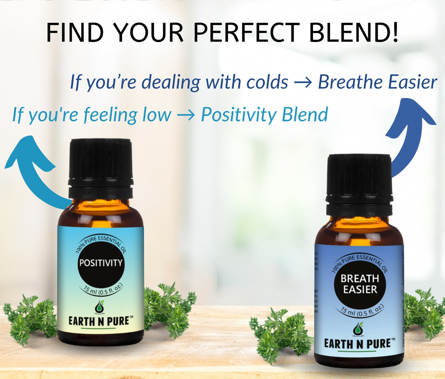 Essential Oil Blend- Pack of 2 | For Breath Easier & Positivity | 15ml each