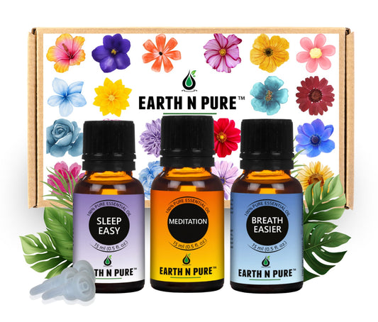 Essential Oil Blend- Pack of 3 | Breath Easier, Sleep Easy & Meditation | 15ml each