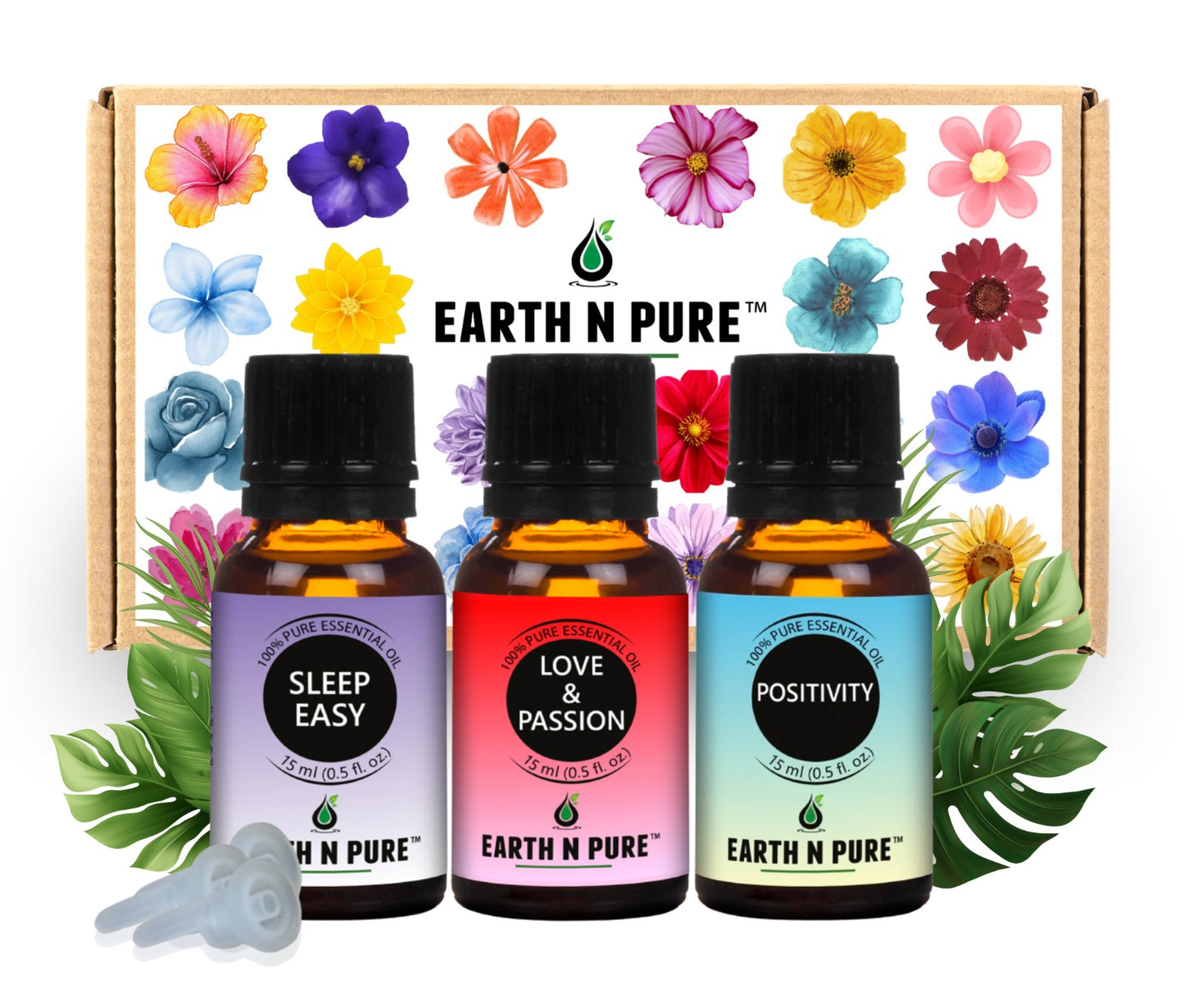 Essential Oil Blend- Pack of 3 | Love & Passion, Sleep Easy and Positivity | 15ml each