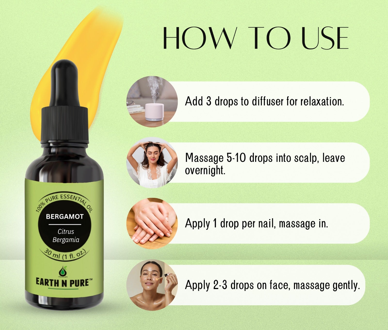 Buy Earth N Pure Bergamot Oil online – natural citrus oil