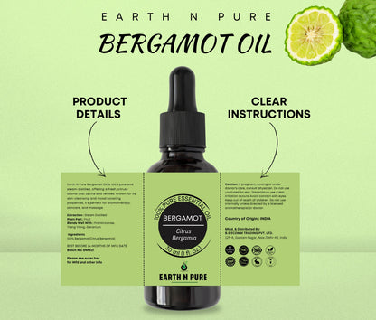 Pure bergamot essential oil for skin, hair and aromatherapy