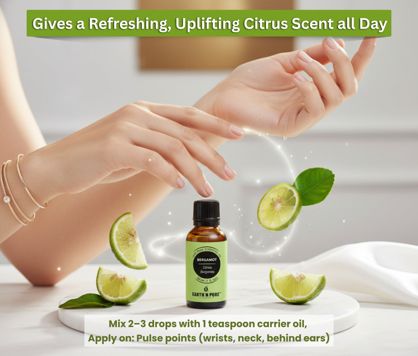 Earth n Pure Bergamot Oil for Aromatherapy Relaxation
