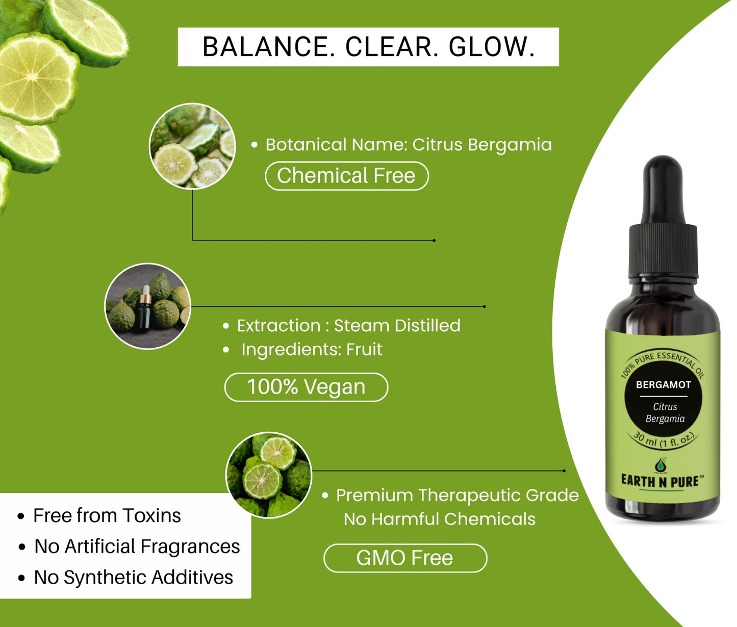 Earth n Pure Bergamot Oil for Aromatherapy Relaxation