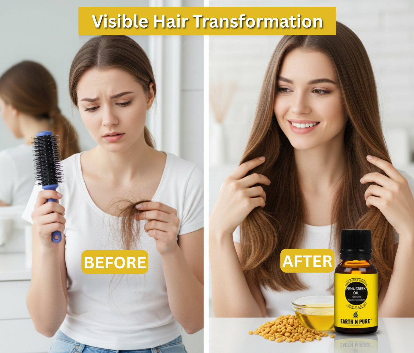 Earth n Pure Fenugreek Oil Pack of 2 for Hair Growth