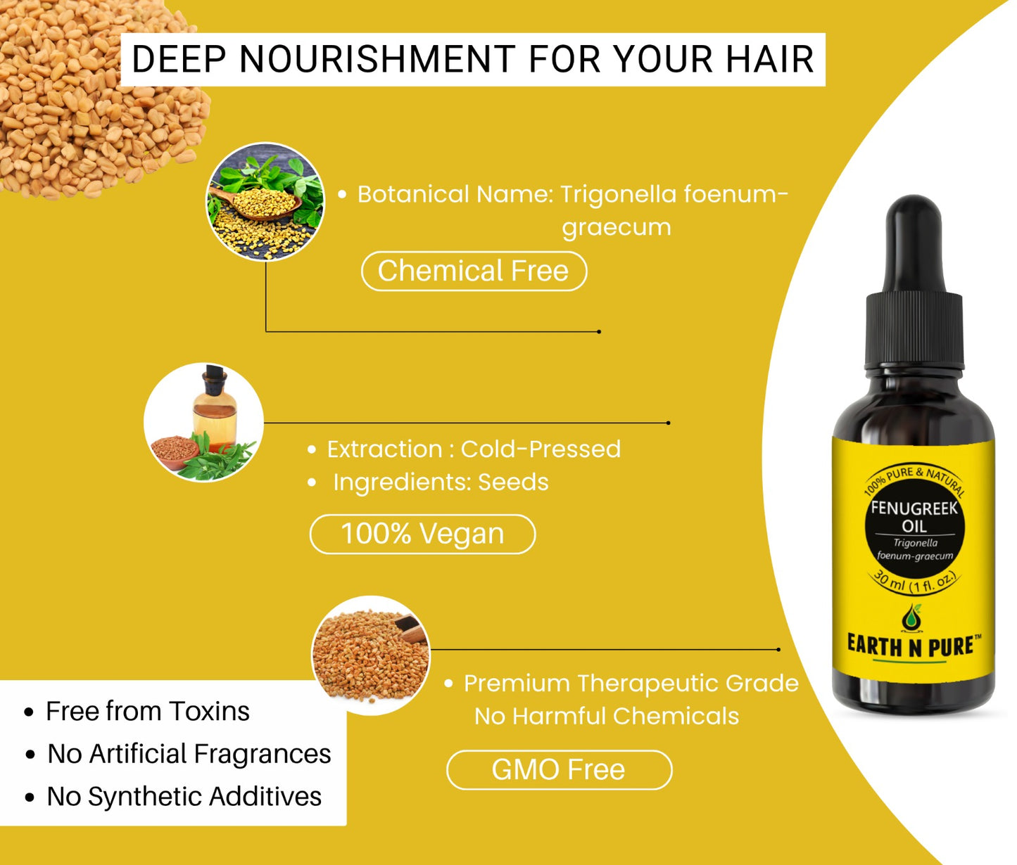 Earth n Pure Fenugreek Oil Pack of 2 for Hair Growth