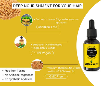 Earth n Pure Fenugreek Oil Pack of 2 for Hair Growth