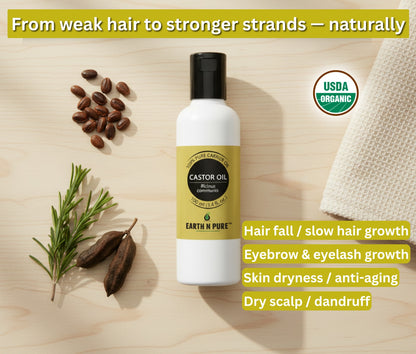 Earth n Pure Castor Oil for Hair Growth & Scalp Care