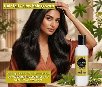 Earth n Pure Castor Oil for Hair Growth & Scalp Care