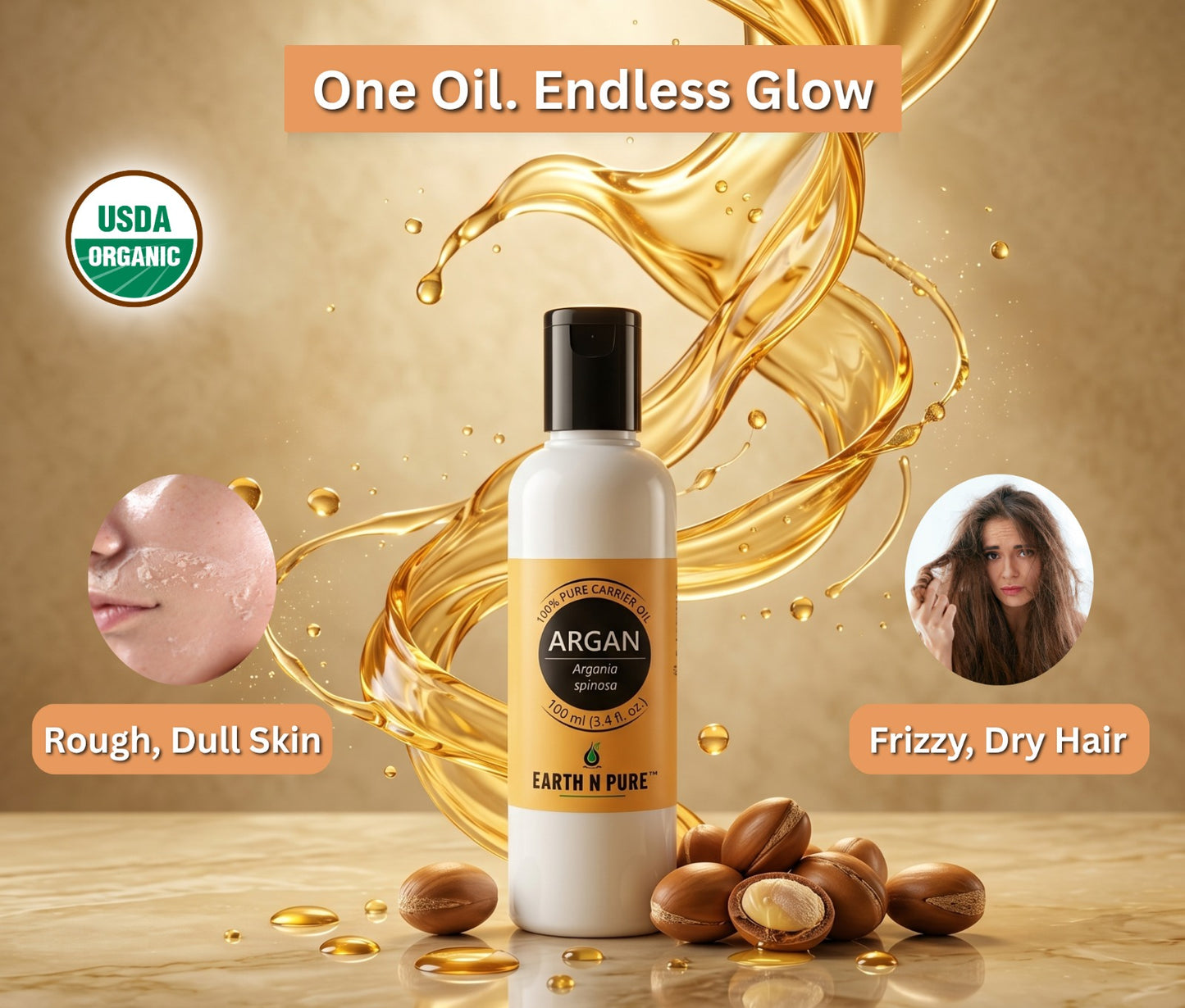 Earth n Pure Argan Oil for Hair & Skin Nourishment