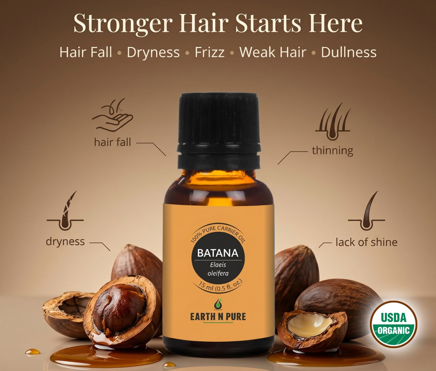 Earth n Pure Batana Oil for Stronger Hair Growth