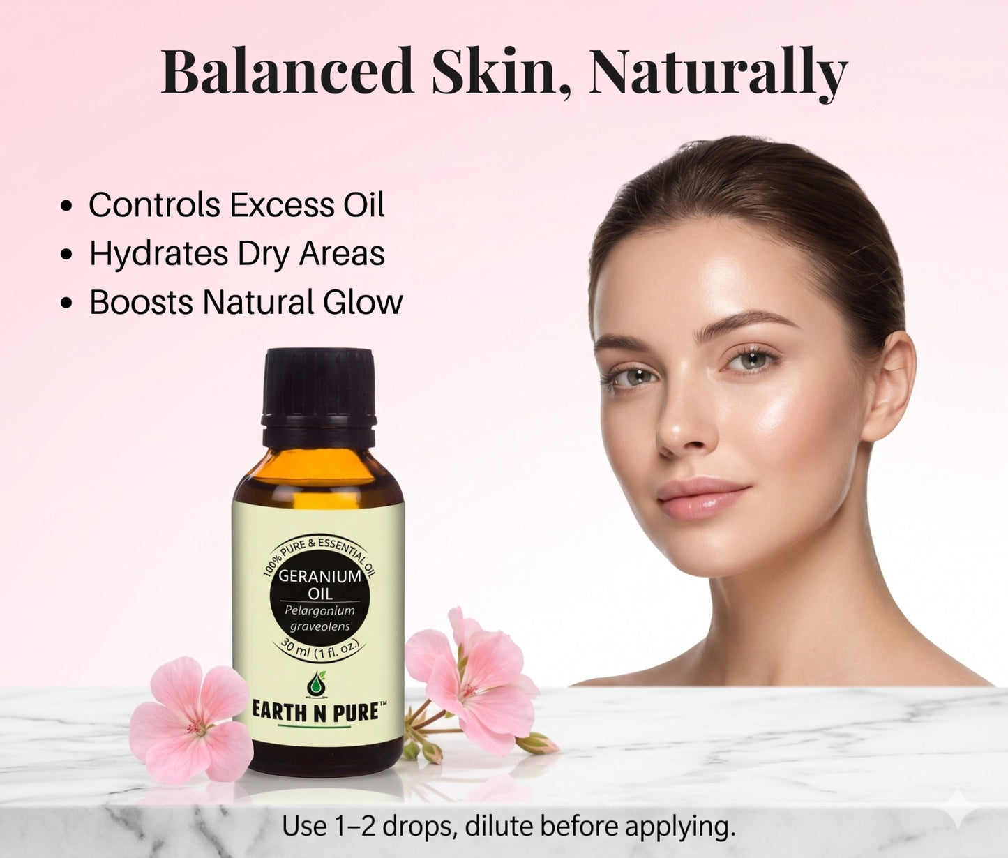 Earth n Pure Geranium Oil for Healthy Skin Glow