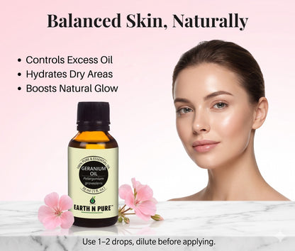 Earth n Pure Geranium Oil for Healthy Skin Glow