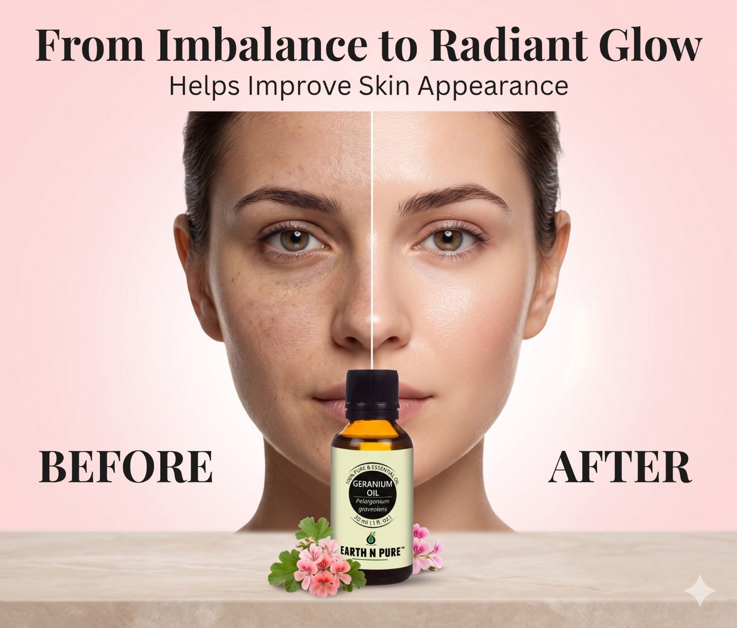 Earth n Pure Geranium Oil for Healthy Skin Glow