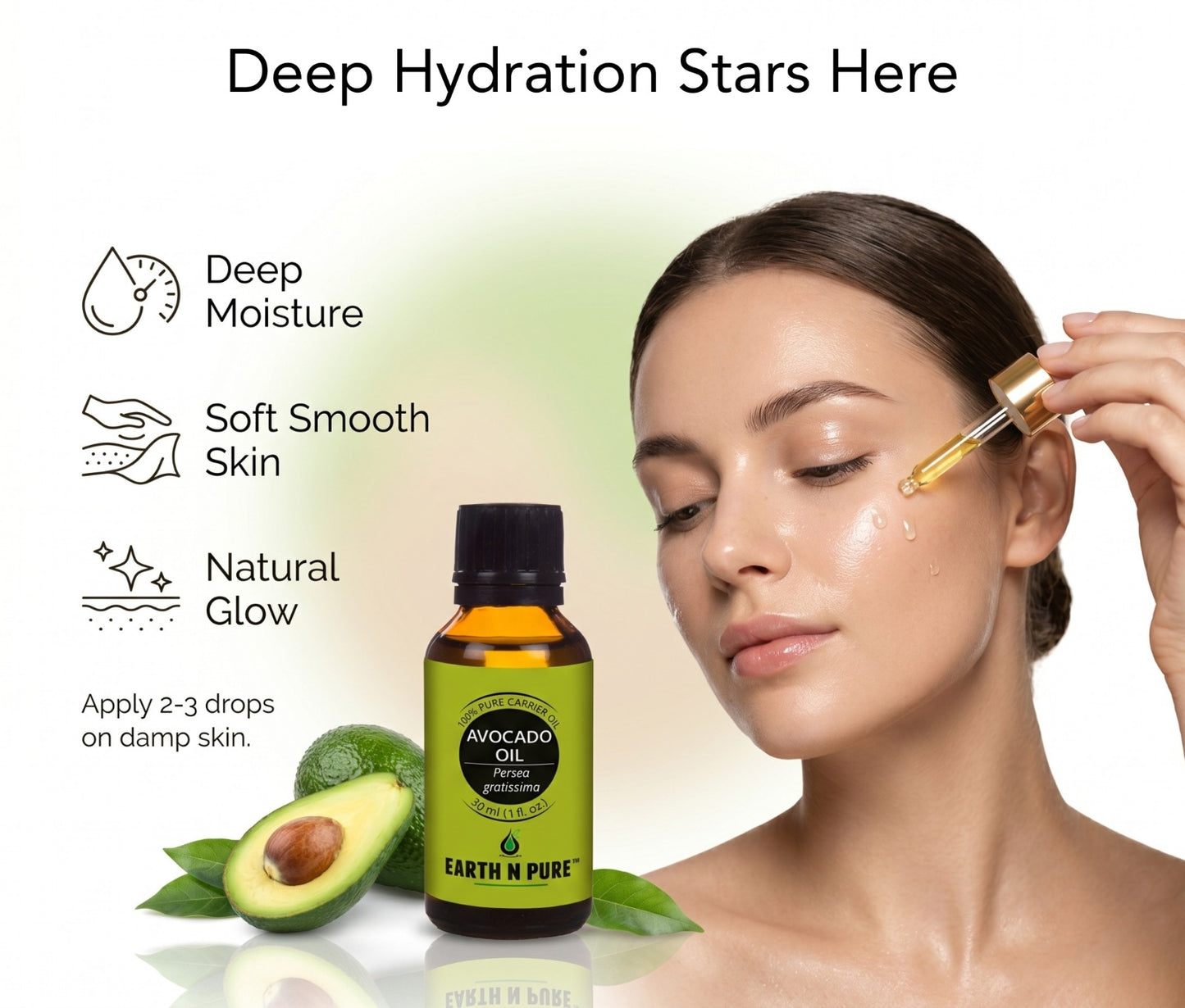 Earth n Pure Avocado Oil for Deep Skin and Hair Nourishment