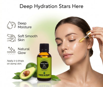 Earth n Pure Avocado Oil for Deep Skin and Hair Nourishment