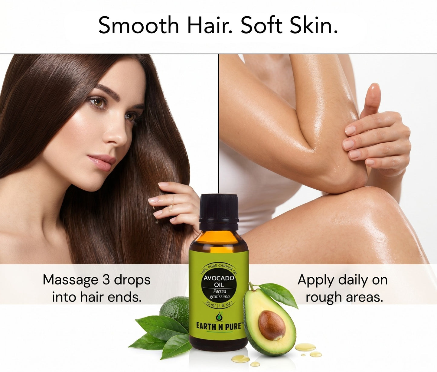 Earth n Pure Avocado Oil for Deep Skin and Hair Nourishment