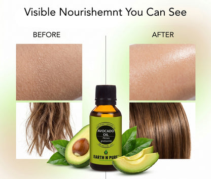 Earth n Pure Avocado Oil for Deep Skin and Hair Nourishment