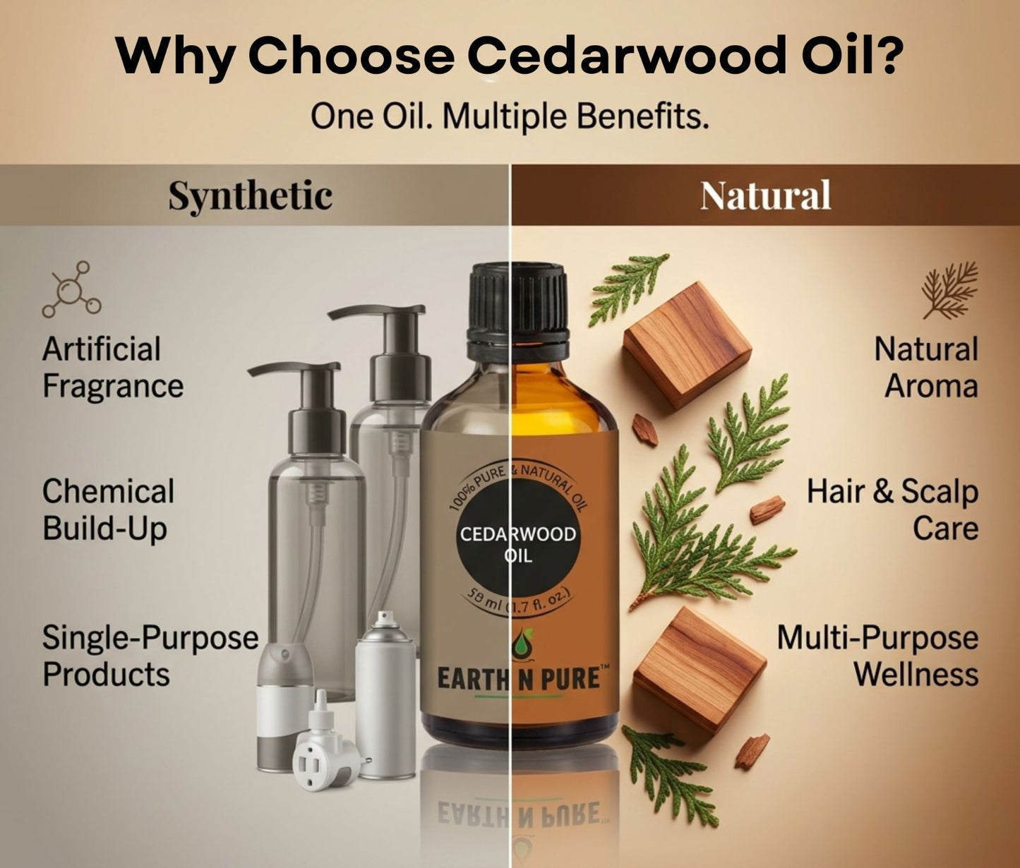 Earth n Pure Cedarwood Oil for Hair and Scalp Care