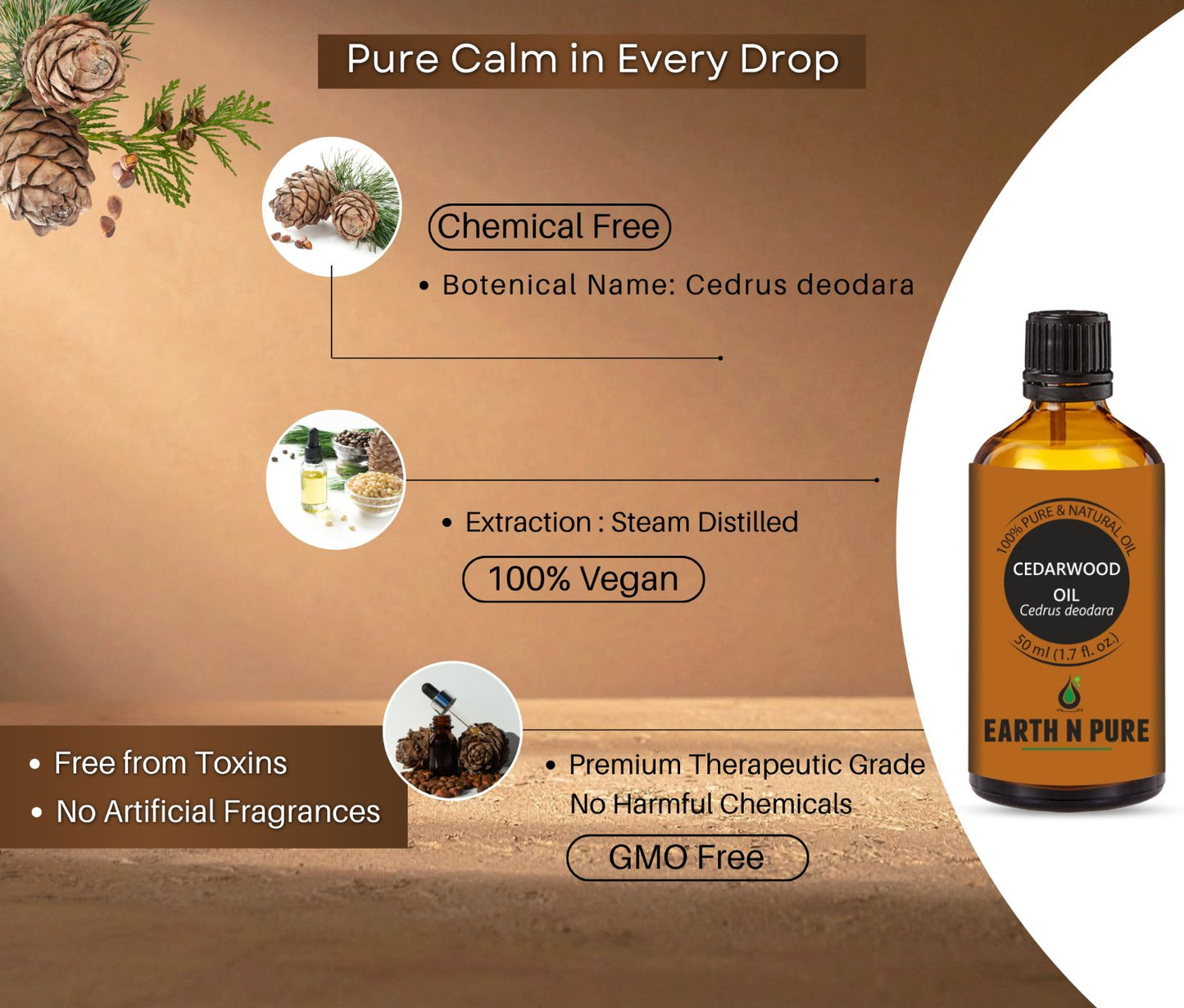 Earth n Pure Cedarwood Oil for Hair and Scalp Care