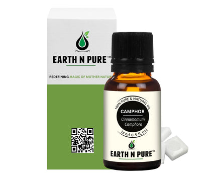 Earth N Pure Camphor Oil for Aromatherapy and Massage – Refreshing and Cooling Essential Oil