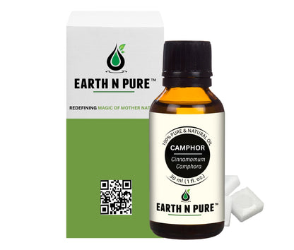 Earth N Pure Camphor Oil for Aromatherapy and Massage – Refreshing and Cooling Essential Oil