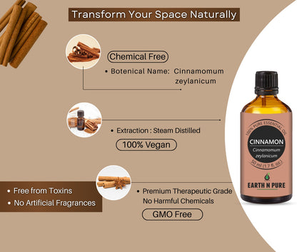 Earth n Pure Cinnamon Oil for Aromatherapy and Wellness
