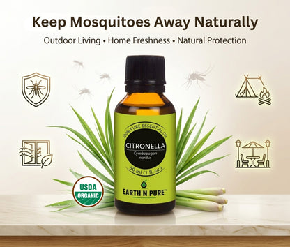 Earth n Pure Citronella Oil for Natural Outdoor Freshness