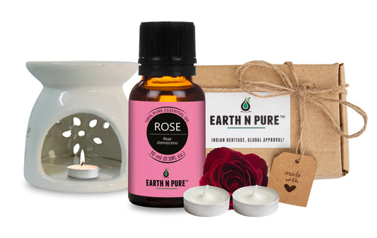 Diffuser Burner with 10Ml Rose Oil