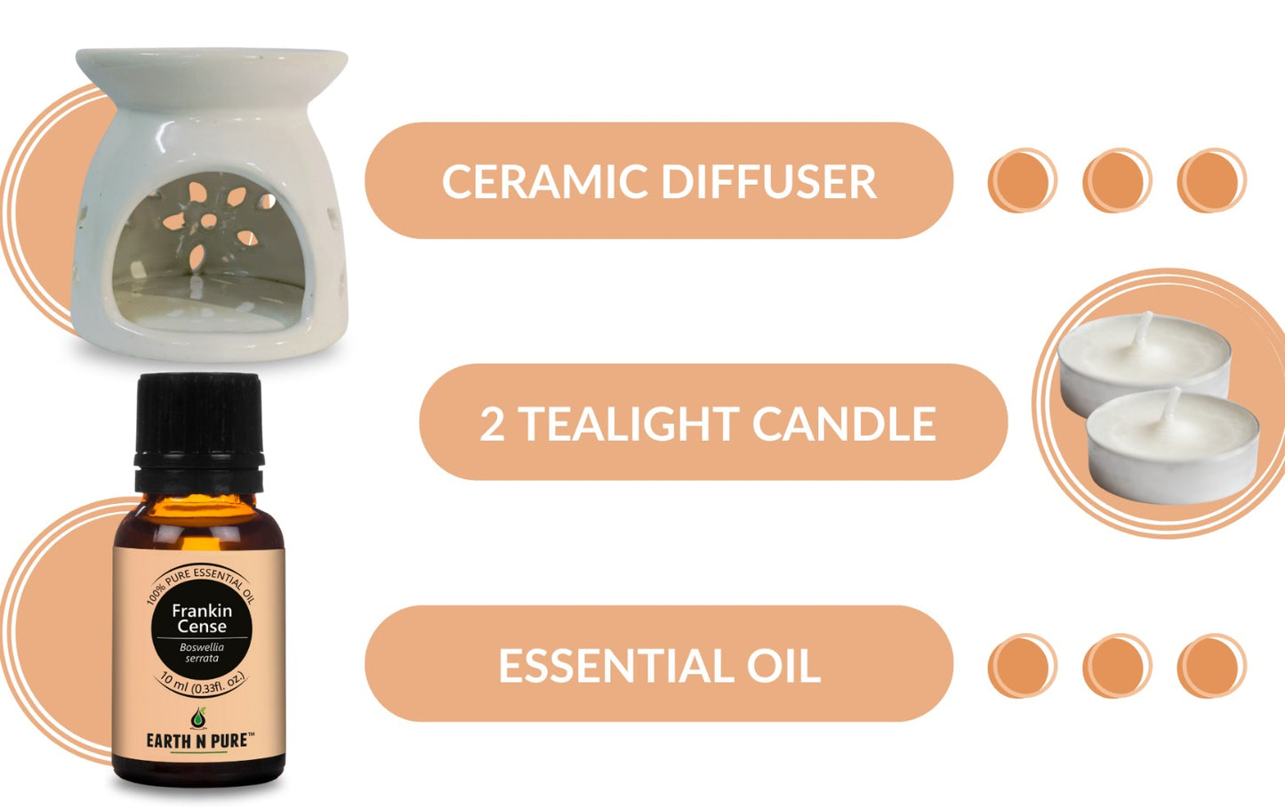 Earth N Pure Frankincense Essential Oil 10ml with Diffuser Set – Aromatherapy & Wellness