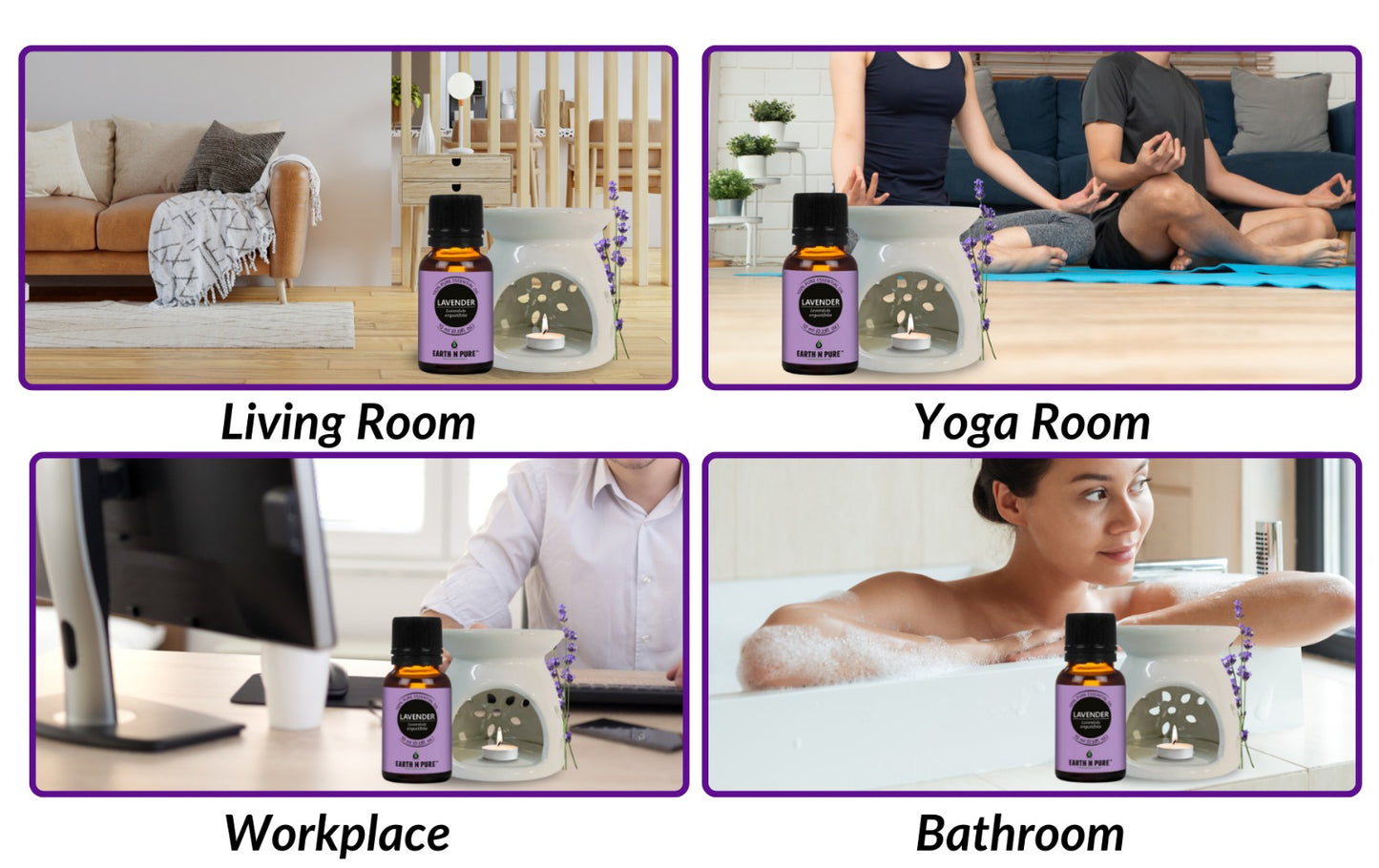 Earth N Pure 10 ml Lavender Essential Oil with Diffuser Set – Aromatherapy Relaxation & Wellness