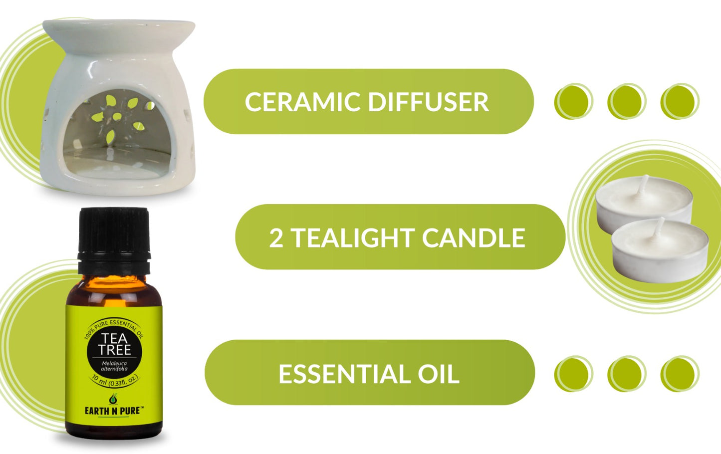 Diffuser Burner with 10ML Tea Tree Oil