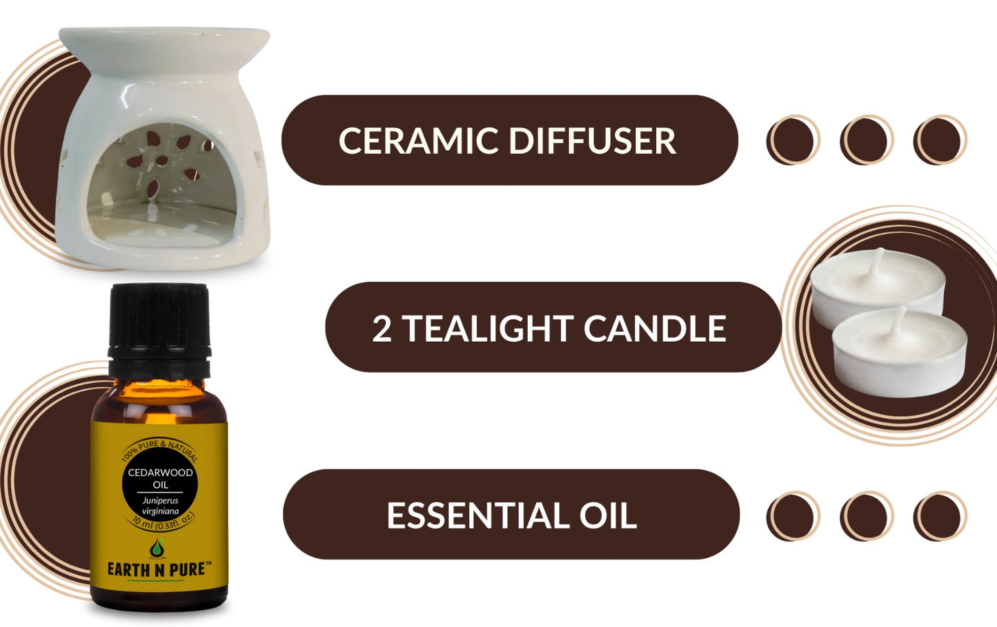 Diffuser Burner with 10ML Cedarwood Oil