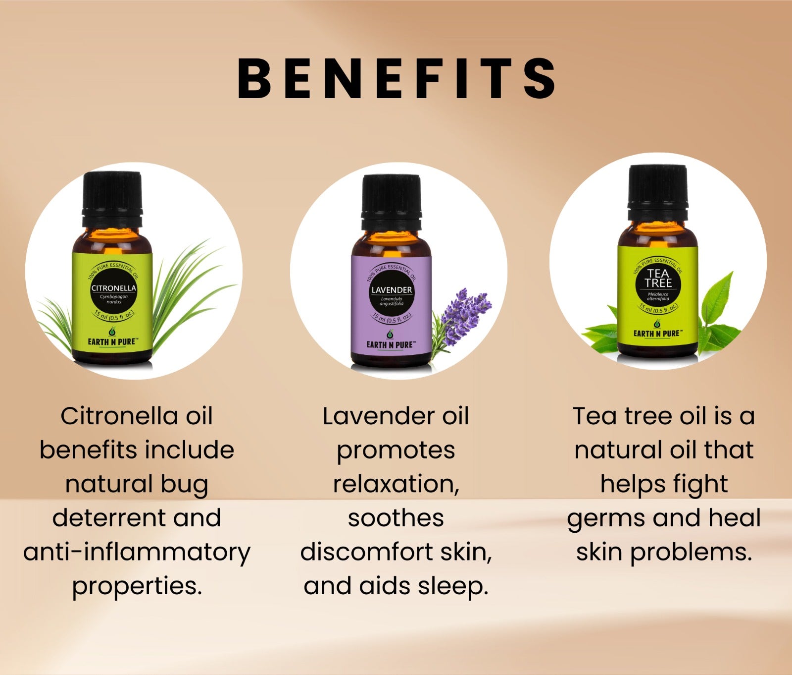 tea tree and lavender oil benefits Earth N Pure Citronella, Tea Tree & Lavender Oil Gift Set – Aromatherapy & Home Fragrance