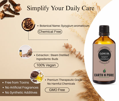 Earth N Pure Clove Essential Oil – Warm, Spicy Aroma for Aromatherapy  Daily Care