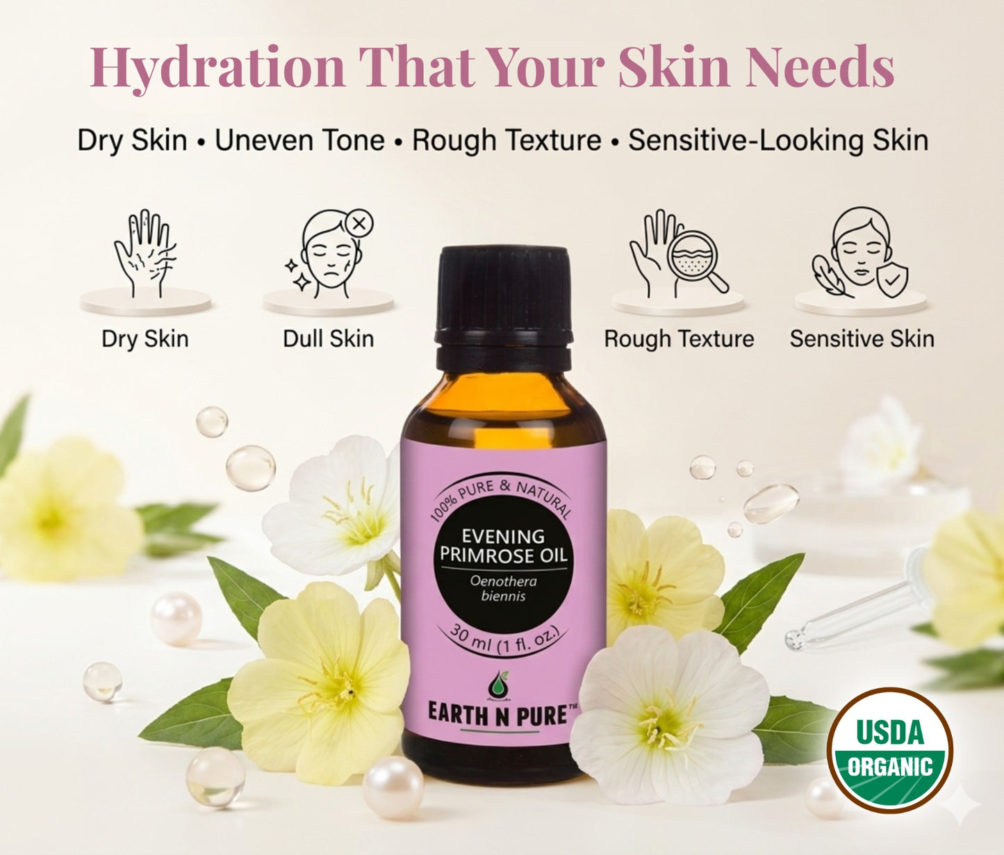 Earth n Pure Evening Primrose Oil for Skin Nourishment
