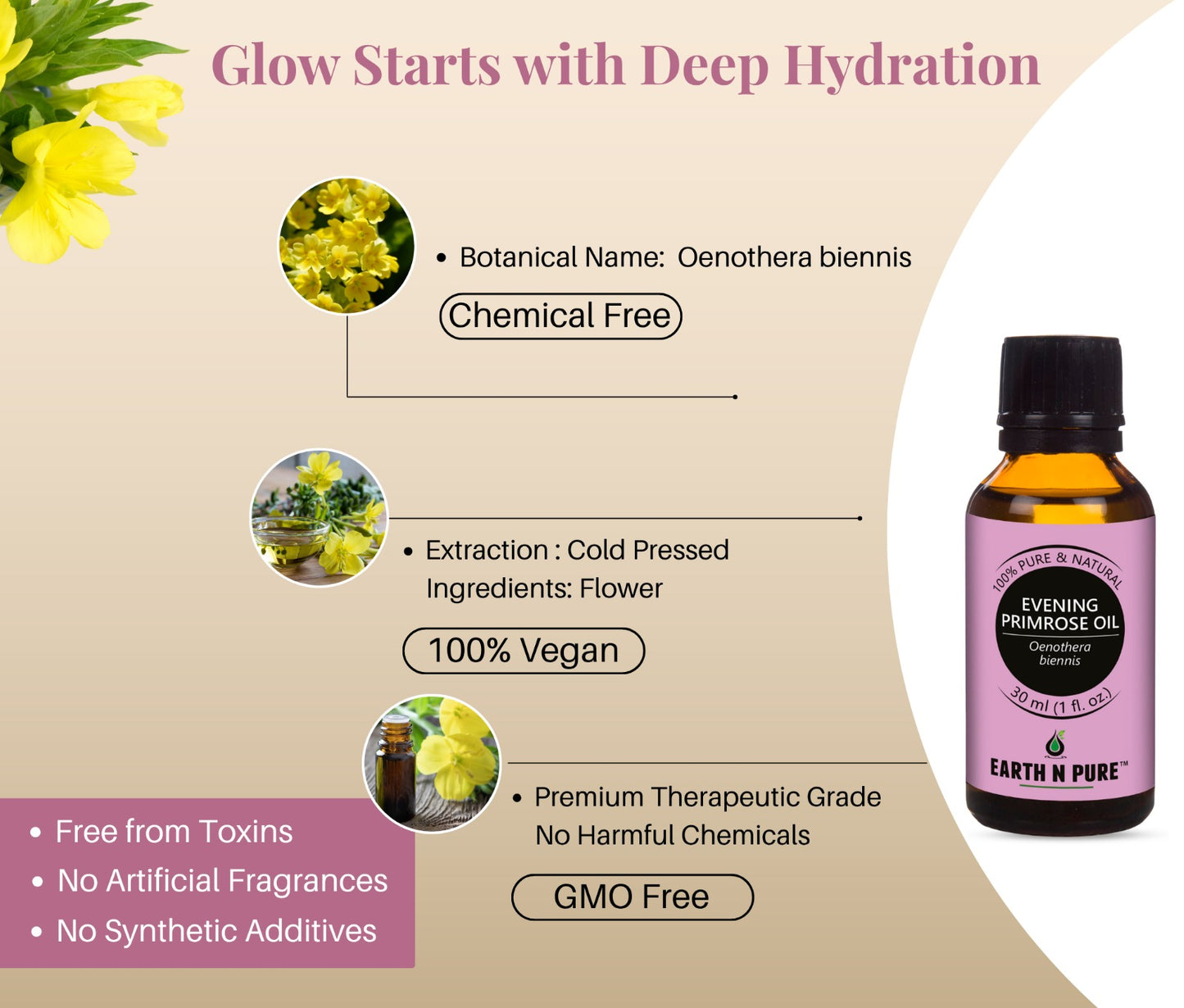 Earth n Pure Evening Primrose Oil for Skin Nourishment