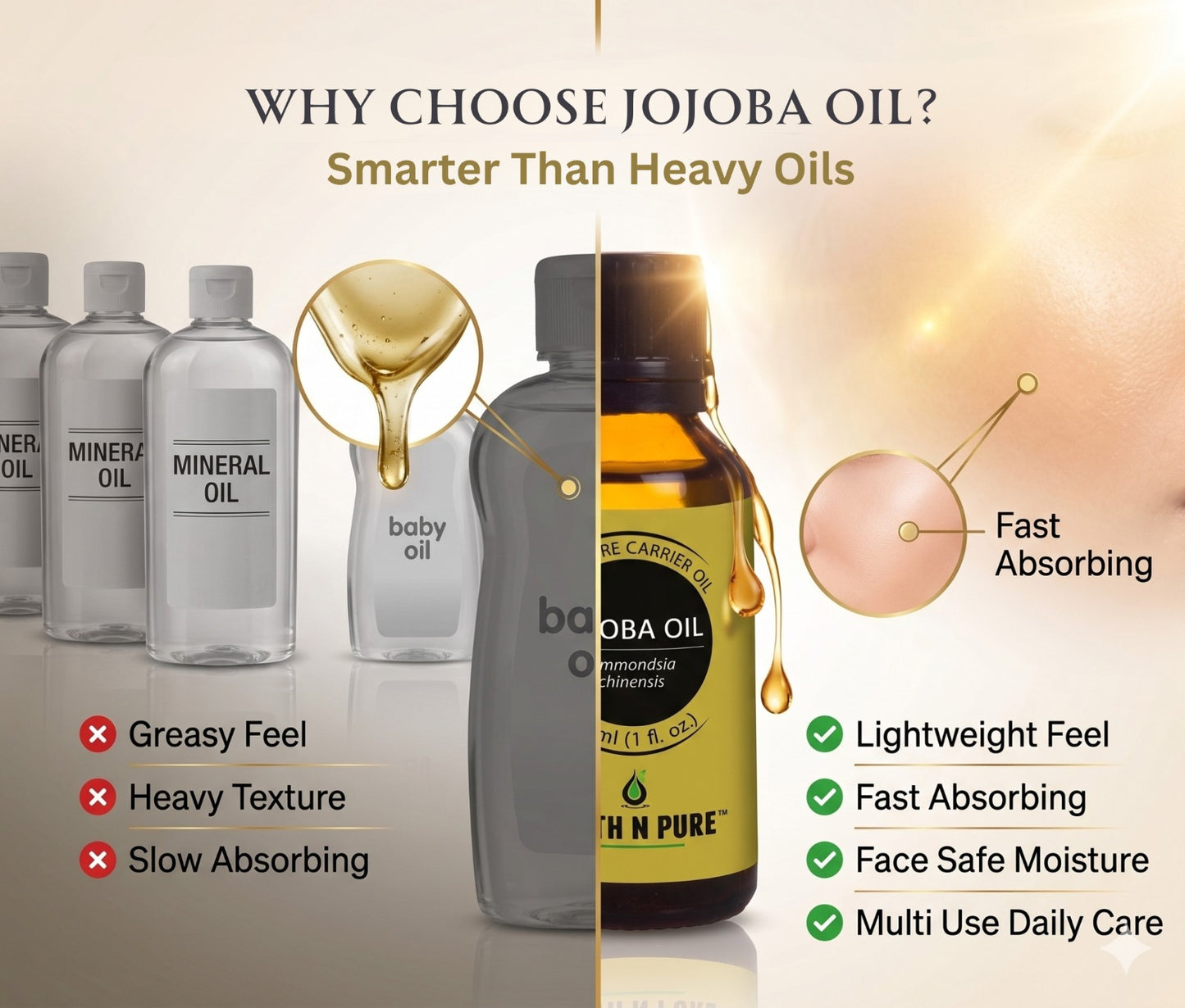 Earth n Pure Jojoba Oil for Skin and Hair Care Pack of 2