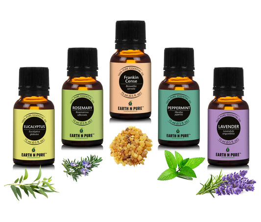 Lavender, Rosemary, Frankincense, Peppermint & Eucalyptus