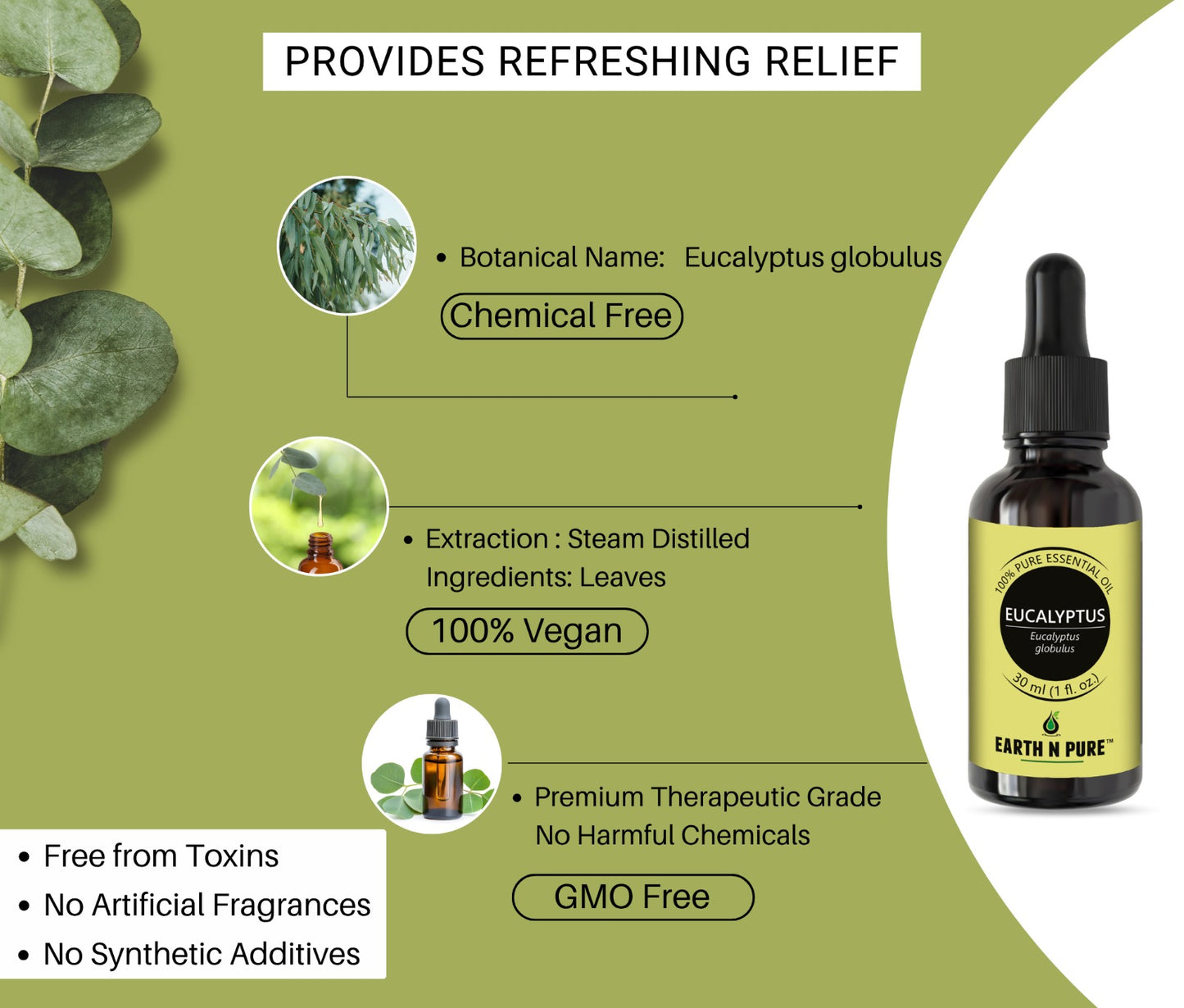 Earth n Pure Eucalyptus Oil for Cold Relief