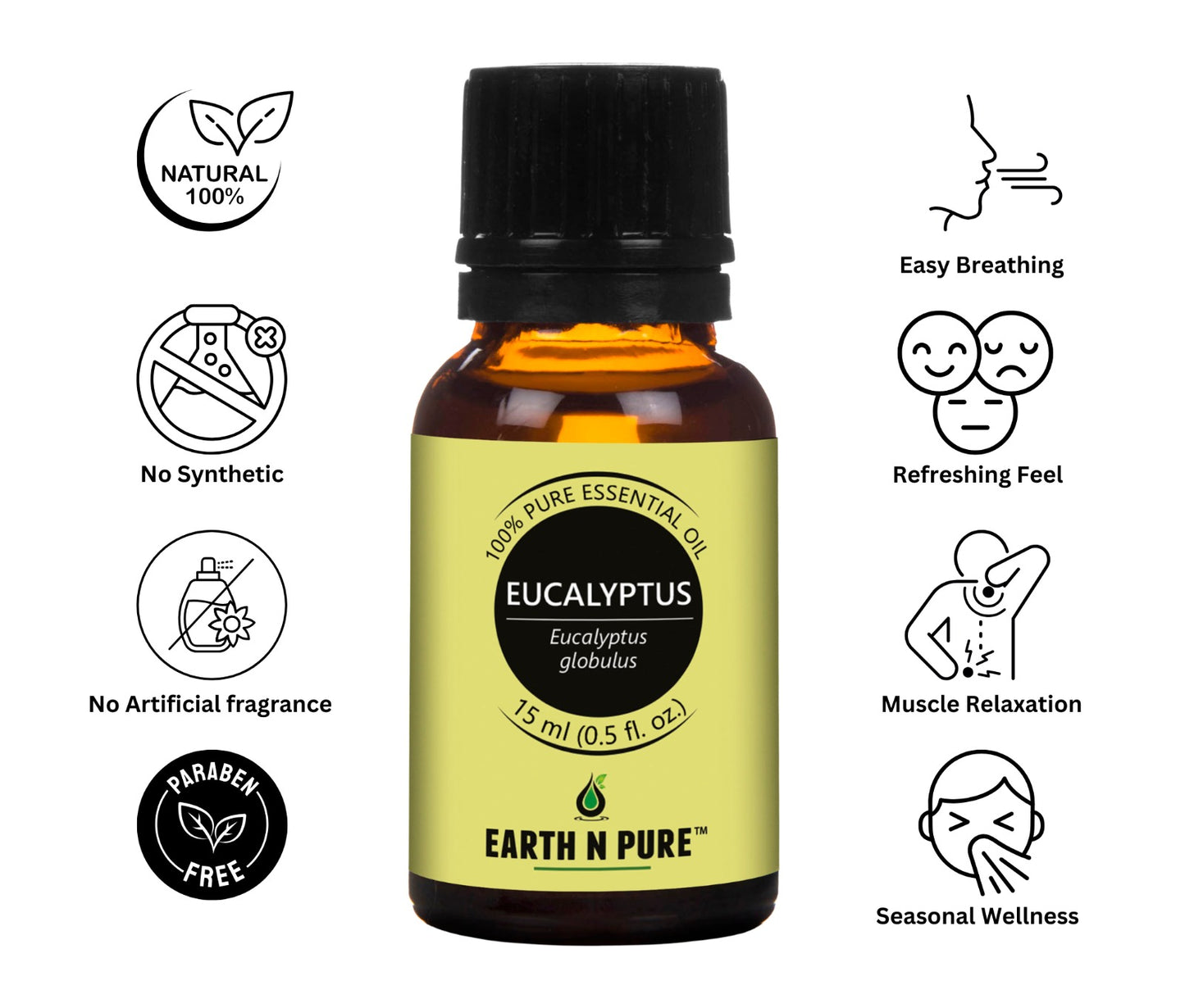 Earth n Pure Eucalyptus Oil for Cold Relief