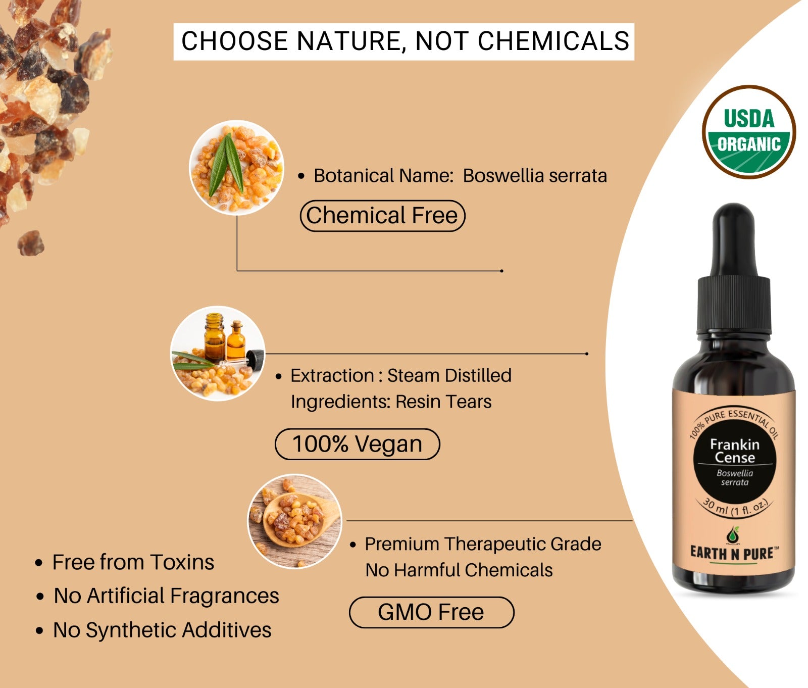 frankincense oil with natural frankincense resin