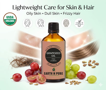 Earth n Pure Grapeseed Oil for Skin and Hair Care