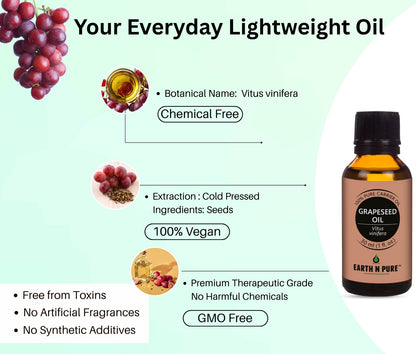 Earth n Pure Grapeseed Oil for Skin and Hair Care