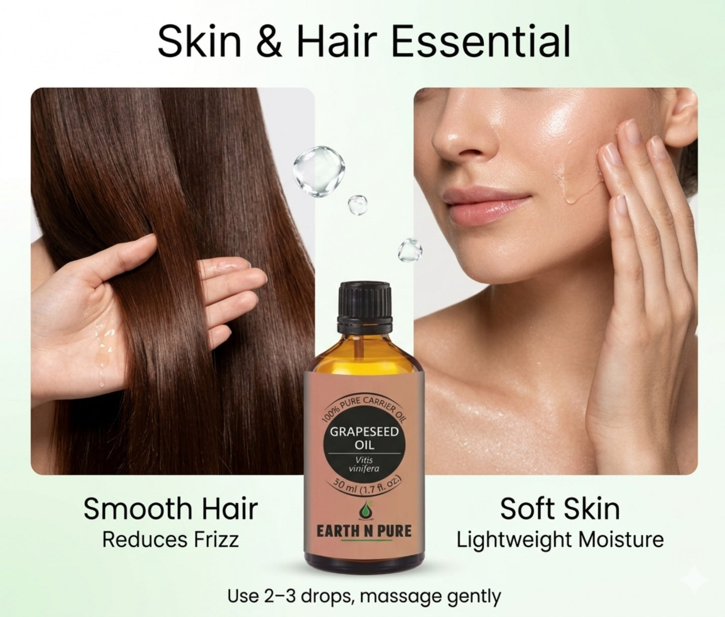 Earth n Pure Grapeseed Oil for Skin and Hair Care
