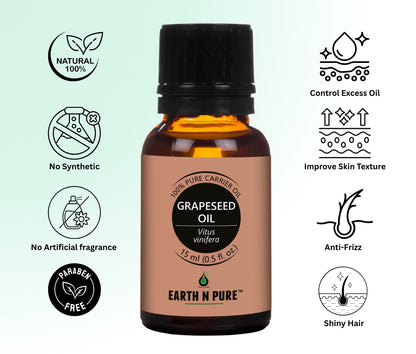 Earth n Pure Grapeseed Oil for Skin and Hair Care